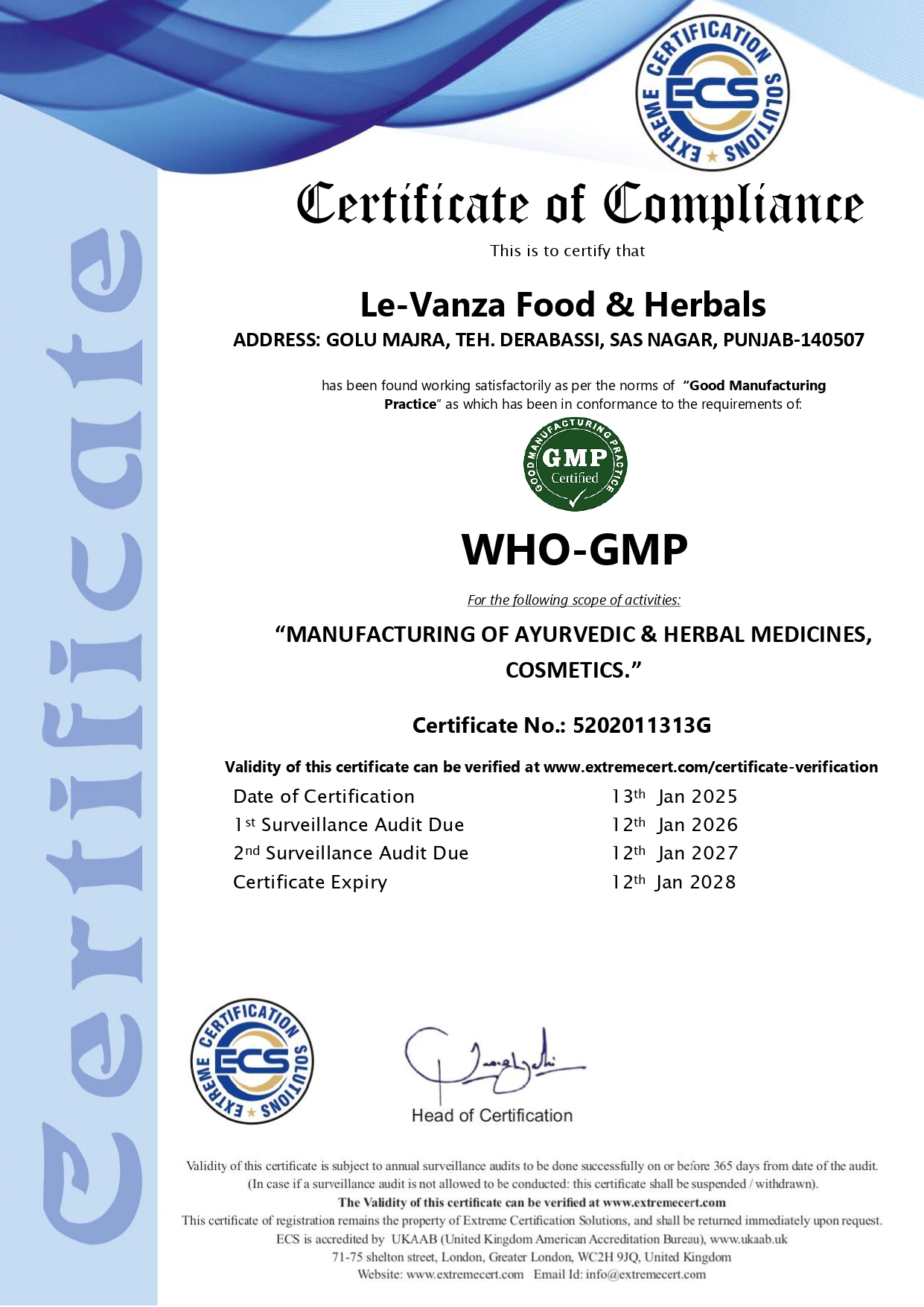 Certificate of Compliance